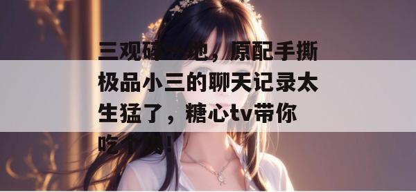 三观碎一地,原配手撕极品小三的聊天记录太生猛了,糖心tv带你吃个爽!