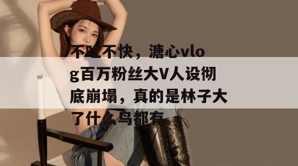 不吐不快,溏心vlog百万粉丝大V人设彻底崩塌,真的是林子大了什么鸟都有。